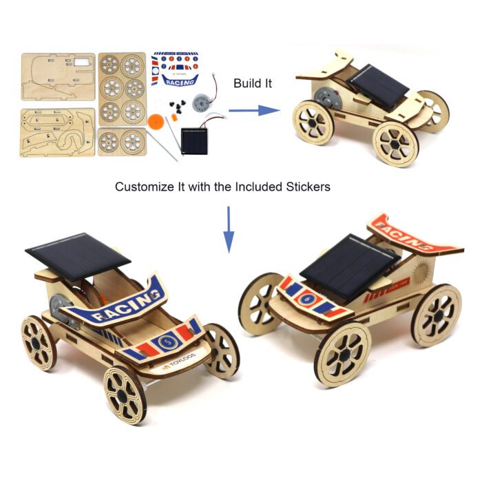 Set of 2 Mini Solar Car Kit V2 For STEM Projects DIY - Image 2